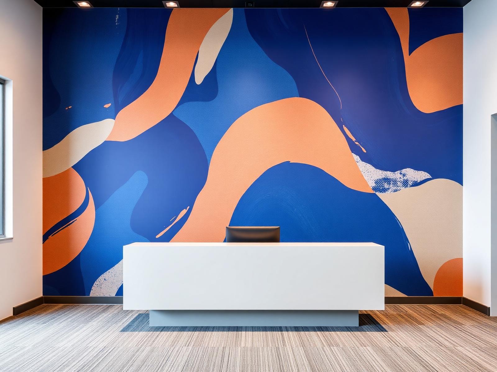 Business printed feature wall